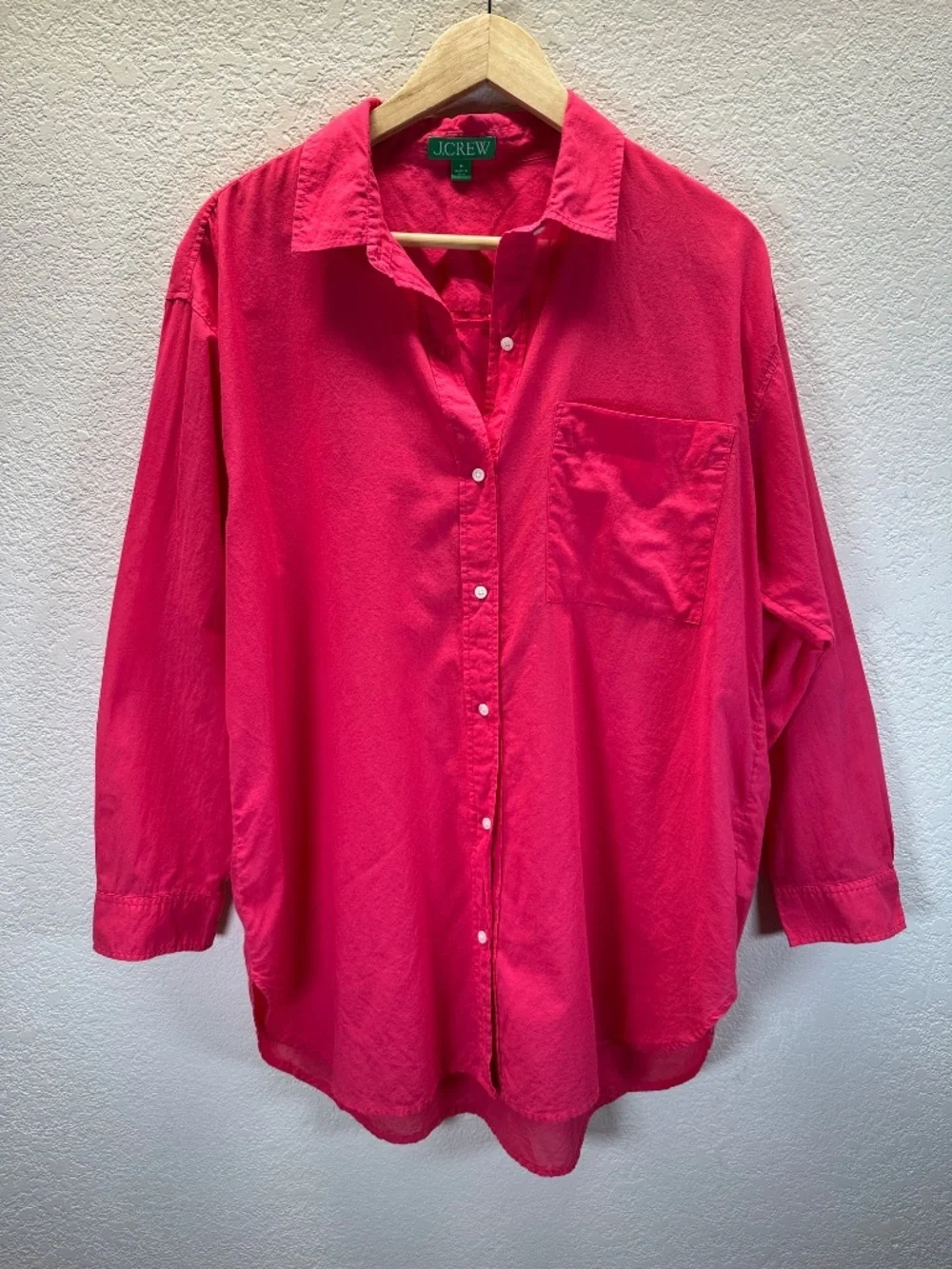 J. Crew Beach Cover-up Shirt Womens M Cotton Boyfriend Fit Summer Resortwear